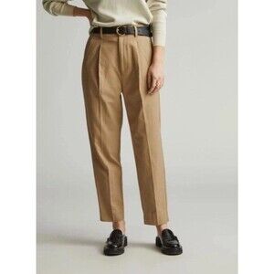 Everlane The TENCEL Way-High Tapered Pant in Light Brown Tan Trousers Size 8